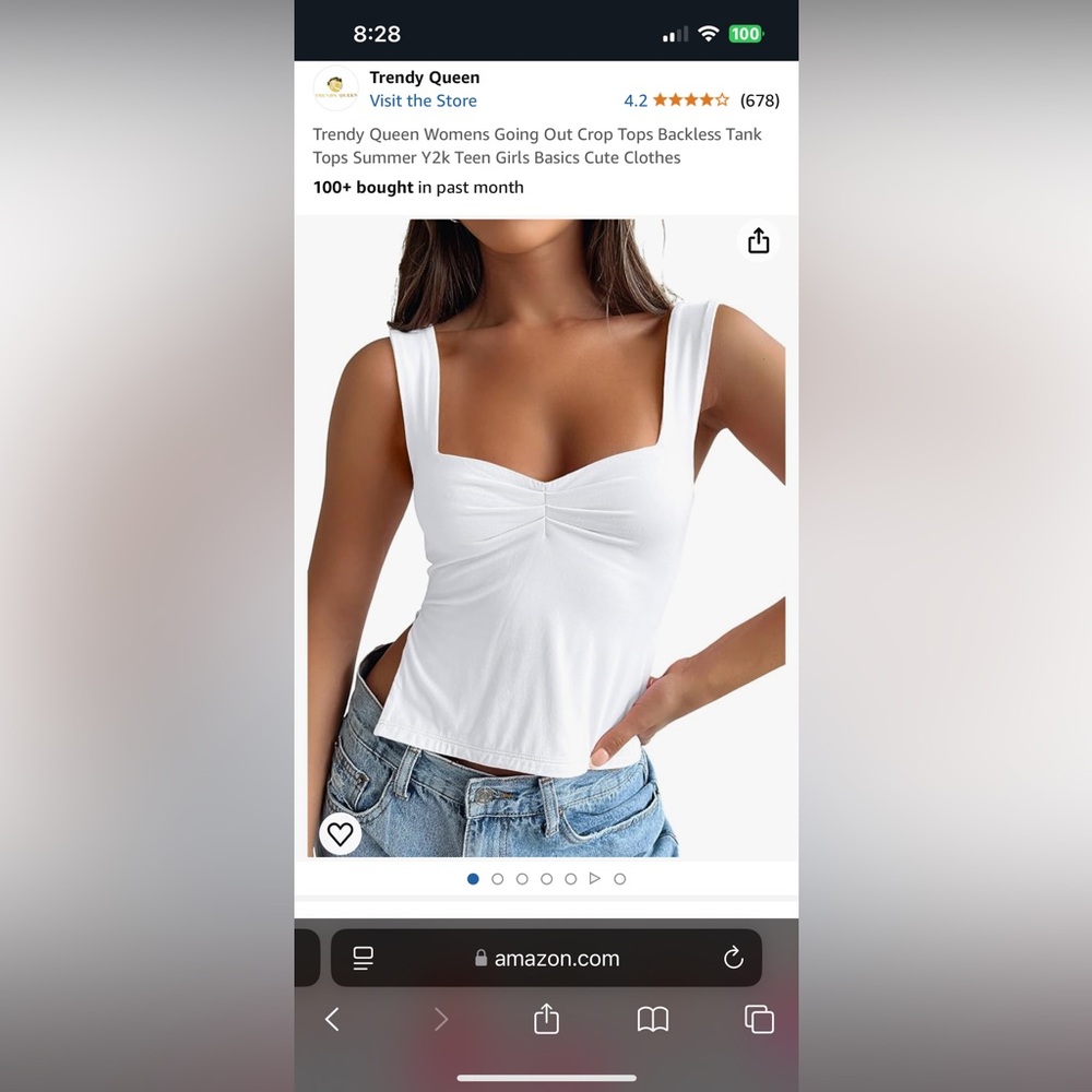 Amazon White Tank Top (Size small)